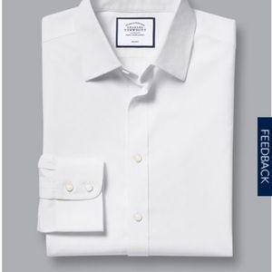 Charles Tyrwhitt White Dress Shirt slim fit 15 1/2 34in